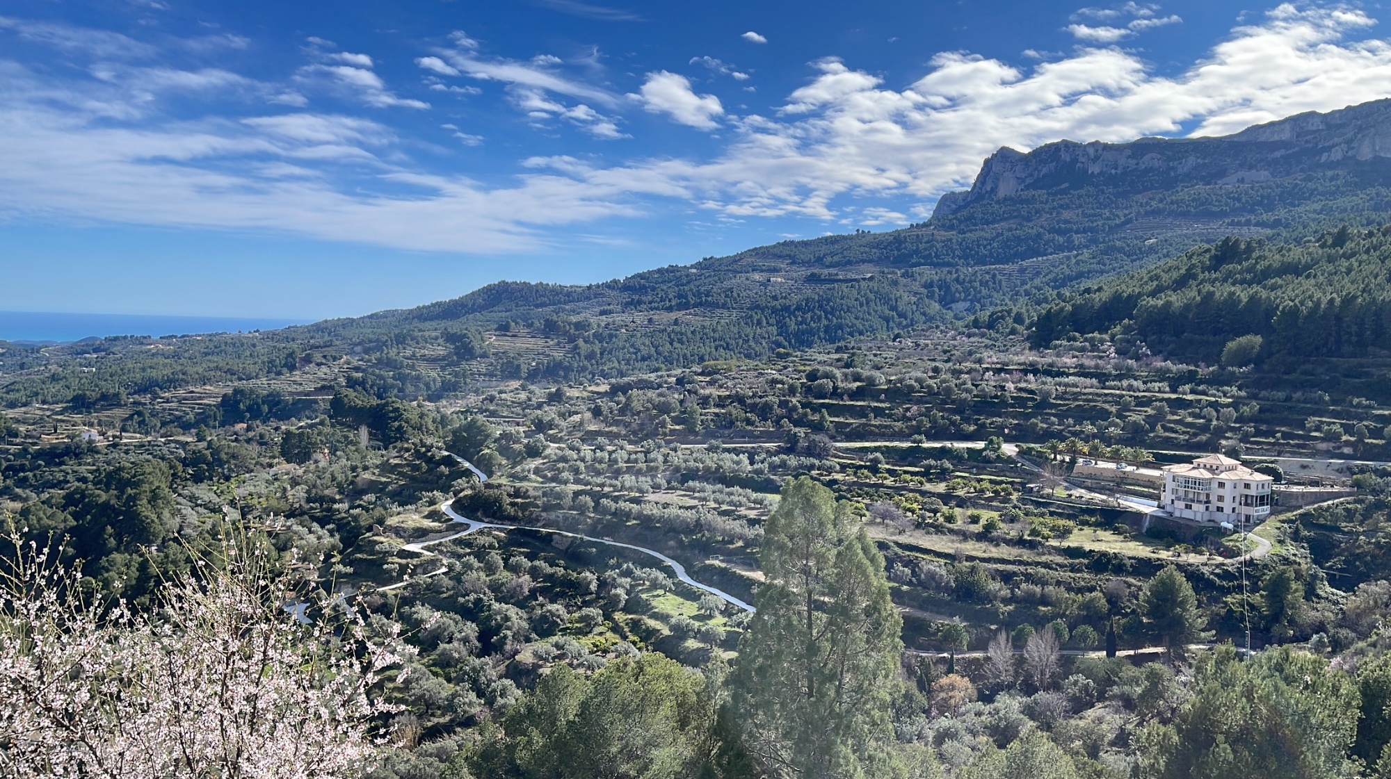 Valley view from the mountain trail